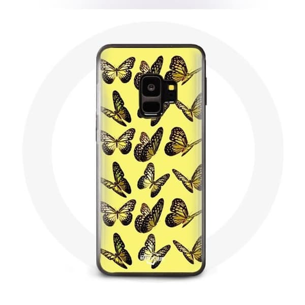 Coque - Samsung - Galaxy S9 - Sommerfugle - Gul - Blød Gul