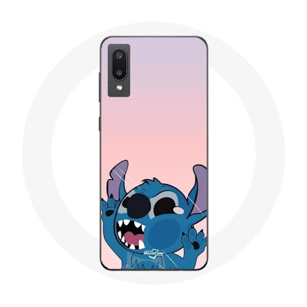 Coque för Samsung Galaxy A02 Stitch med näsan i vädret rosa bakgrund