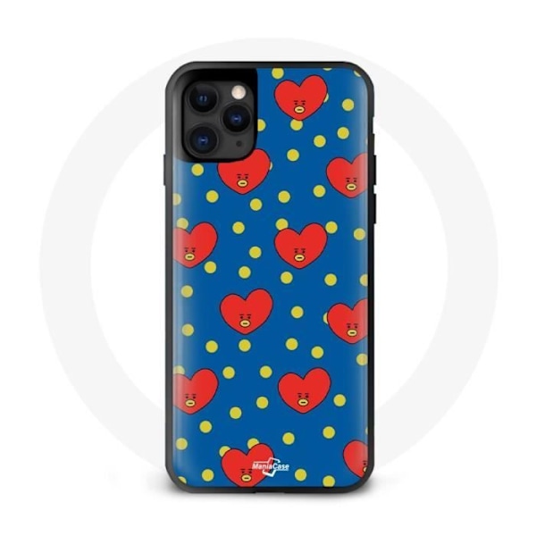 Överdrag för Iphone 11 Pro Max BTS Bangtan Killar BT21 TATA med V Blå Botten