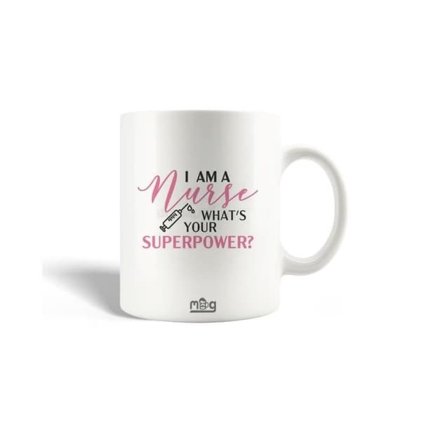 Mugg - Jag är sjuksköterska - Keramik - 30 cl - Diskmaskinssäker - Vit