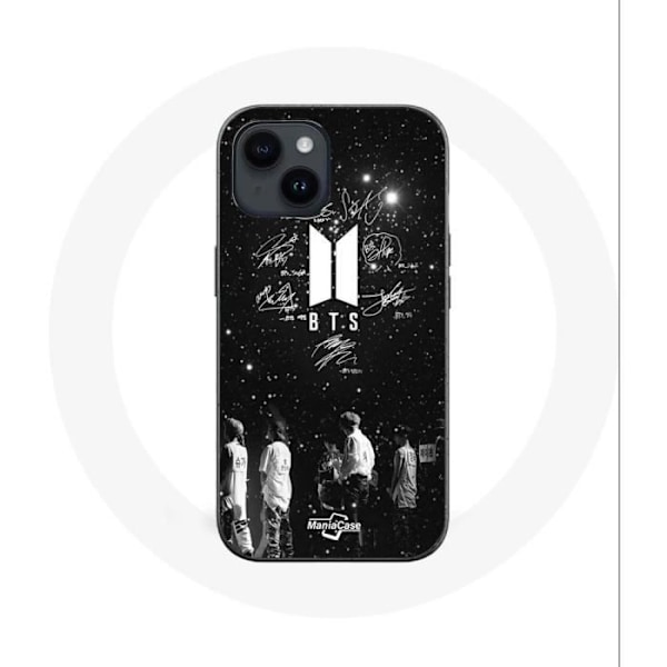 Coque - Maniacase - Iphone 14 - BTS signaturmedlemmar - Mjuk - Svart