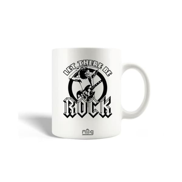Mugg i Keramik - AC/DC - Let There Be Rock - 30cl - Diskmaskinssäker - Vit
