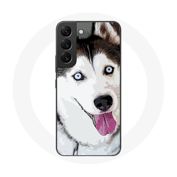 Coque för Samsung Galaxy S21 FE Siberian Husky Vit med Blå Ögon