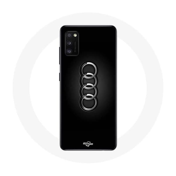 Coque Oppo A16 Audi-logo, navoitu musta tausta