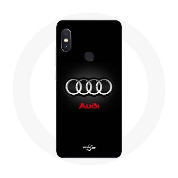 Coque för Xiaomi Redmi Note 5 Pro Audi-logotyp Metall svart bakgrund