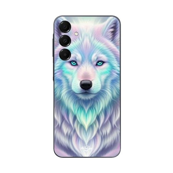 Telefonfodral - Maniacase - Galaxy A16 - Silikon - Mjukt - Vit varg med lila reflexer Svart