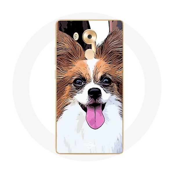 Coque för Huawei Mate 8 Continental Toy Spaniel Vit och brun valp