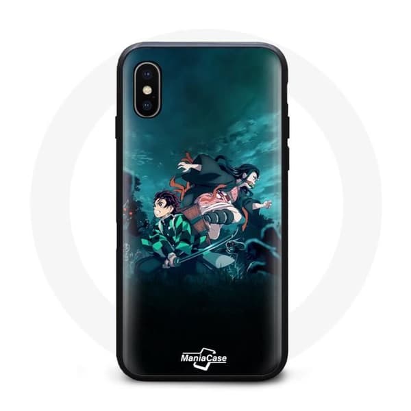 Coque - Demon Slayer - Iphone XS Max - Blød - Sort - Kimetsu No Yaiba