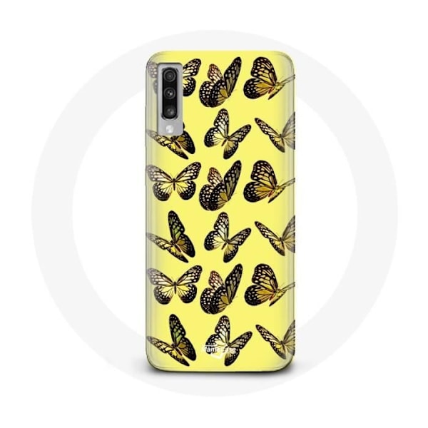 Coque - Samsung - Galaxy A50 - Papillons - Jaune - Souple Gul