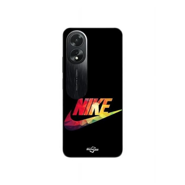 Coque för Oppo A58 nike logotyp färgglad fram svart Maniacase