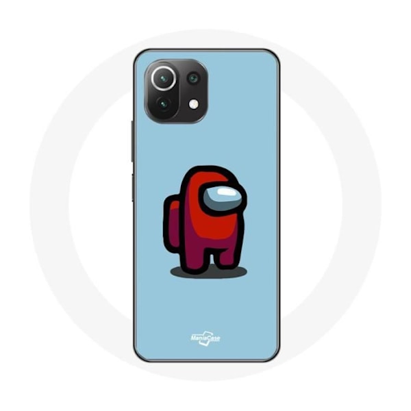 Skal för Xiaomi Mi 11 Lite Among Us videospels blå bakgrund