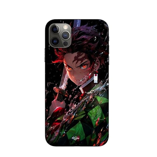 Coque Maniacase för Iphone 13 pro max Demon Slayer Tanjiro Kamado arg manga anime svart