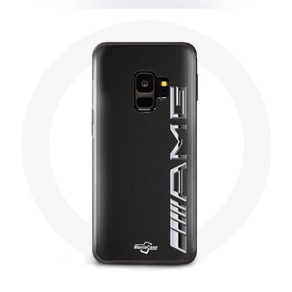 Coque - AMG - Samsung Galaxy S9 Plus - Sort - Kulstoftekstur - Optimal beskyttelse Svart