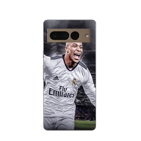 Cover - MANIACASE - Google Pixel 7 Pro - Kylian Mbappe - Blød - Grå/Sort Svart