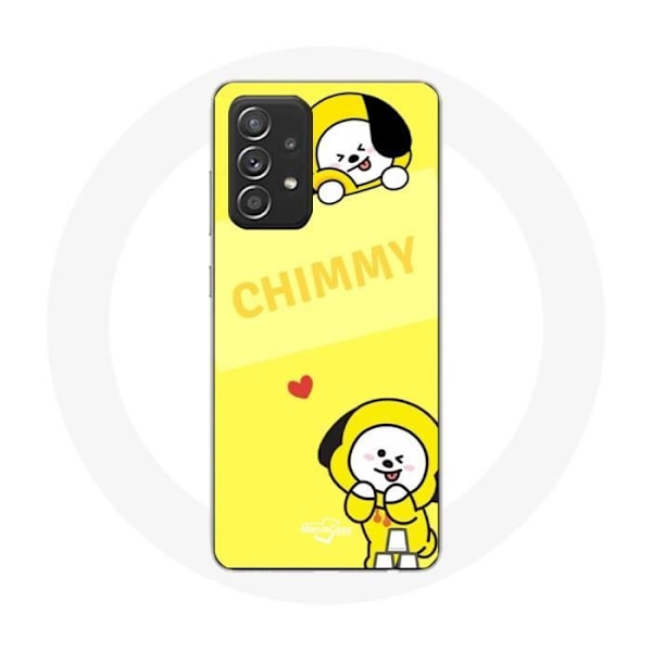 Coque för Samsung Galaxy A52 BTS Bangtan BT21 Chimmy Jimin Gul Bakgrund