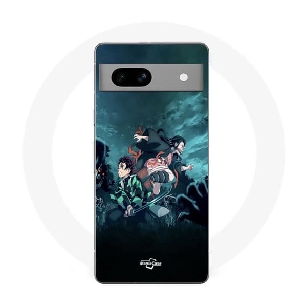 Coque Maniacase för Google Pixel 7a Tanjiro Nezuko Demon Slayer