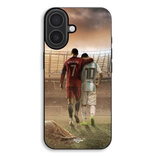 Coque för iPhone 17 CRISTIANO RONALDO MESSI GOAT svart