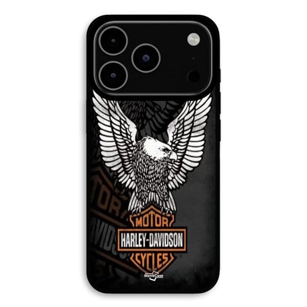 Coque til iPhone 17 Pro Max Harley Davidson mini plakat logo Aigle Maniacase Svart