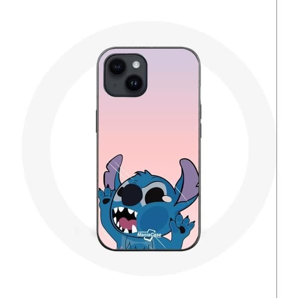 Coque - Maniacase - Iphone 14 Plus - Pehmeä - Stitch nenä pystyyn - Vaaleanpunainen Rosa