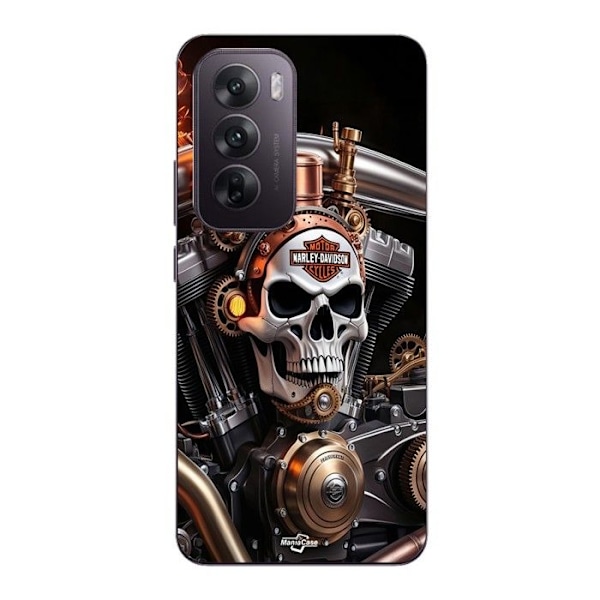 Coque - Harley Davidson - Oppo Reno 12 5G - Mekanisk dödskalle - Silikon - Mjuk