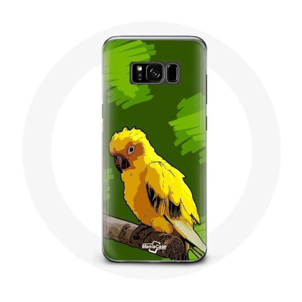 Coque för Samsung Galaxy S8 Plus Gula Parakitfåglar på Grön Bakgrund