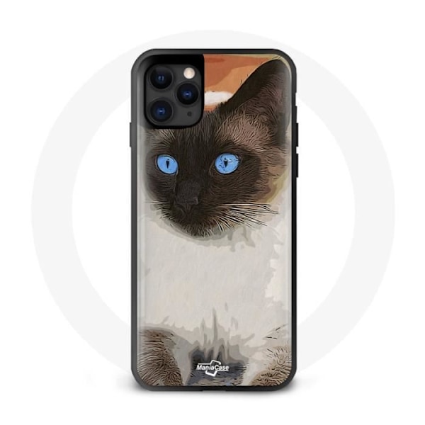 Coque iPhone 12 Pro Max Siamesisk Katt med blå ögon