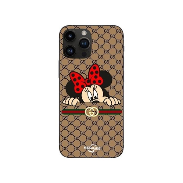 Telefonfodral - Gucci - Iphone 15 Pro - Mjuk - Silikon - Minnie Svart