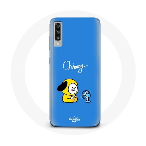 Coque för Samsung Galaxy A50 Bangtan BTS BT21 Chimmy Jimin Blå Bakgrund