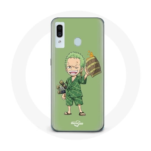 Coque - Maniacase - Samsung Galaxy A40 - One piece Manga Roronoa Zoro - Mjuk - Svart Svart