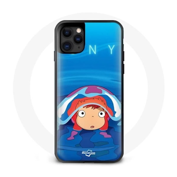 Coque iPhone 11 Ponyo på klippan Sosuke strand hav liten flicka guldfisk Japan Lisa Fujimoto