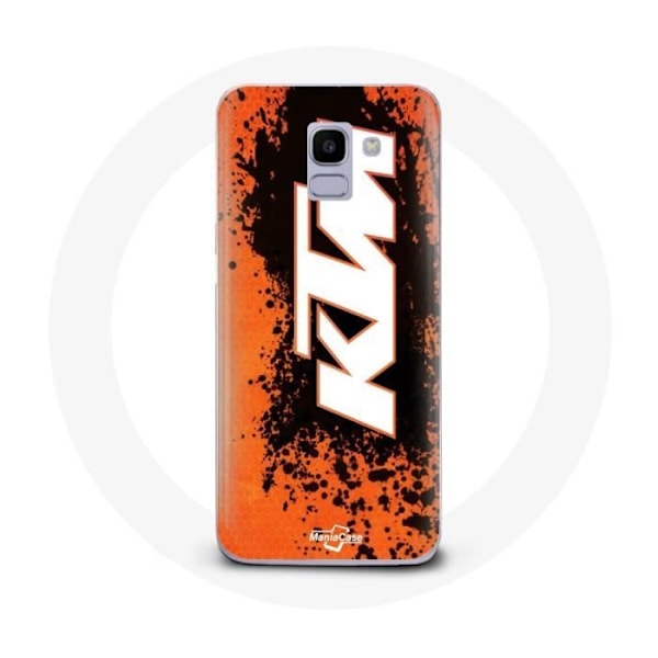 Coque för Samsung Galaxy J6 2018 KTM Logotyp vit på orange bakgrund