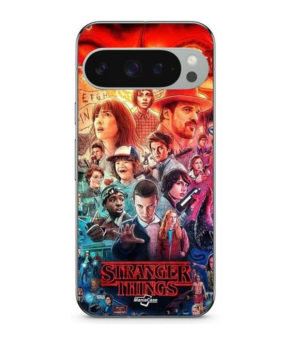 Cover - MANIACASE - Google Pixel 9 Pro - Blød - Sort - Stranger Things Sæson 4 Svart