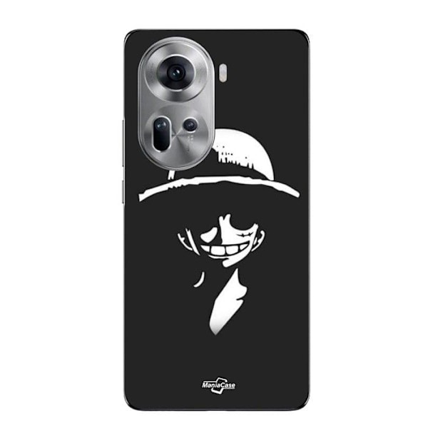 Coque - Maniacase - Oppo Reno 11 5G - Svart och vit - Mjuk - Monkey D. Luffy Svartvitt