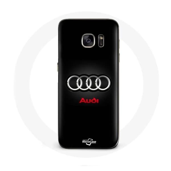 Cover til Samsung Galaxy S7 Edge Audi Logo Metal sort baggrund