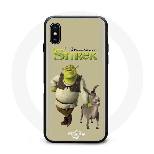 Silikonecover - Shrek og Æslet - Iphone XS Max - Sort - Unisex