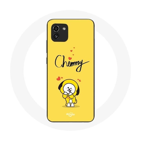 Coque för Samsung Galaxy A03 BTS Bangtan Killar BT21 Chimmy Jimin Gul Bakgrund