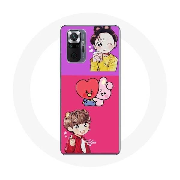 Coque för Xiaomi Redmi Note 10 Pro BTS BT21 Cooky och Tata Bangtan V och Jungkook Fanart