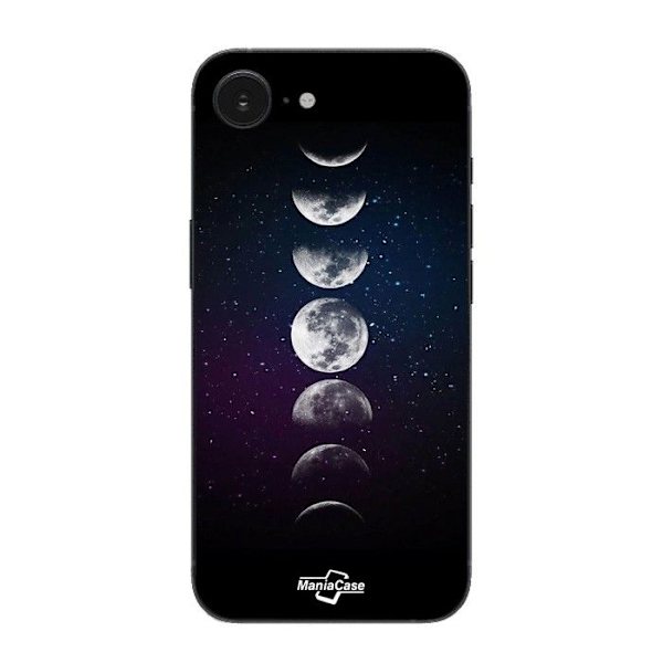 Coque Maniacase til iPhone 16E MÅNEFASER NATTEN STJERNE Svart