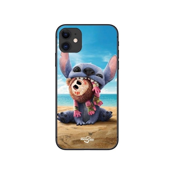 Telefonkåpa - Maniacase - Iphone 12 - Flexibel - Silikon - Svart - Stitch och Moana Kakamora Svart