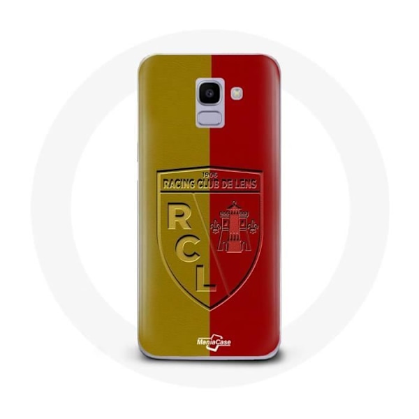 Coque - Maniacase - Samsung Galaxy J6 2018 - Flexibel - Gul och röd logotyp - Dekorativt skydd Svart