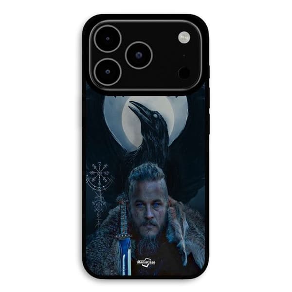 Cover til iPhone 17 Pro Max Vikings Ragnar Lothbrok Ravn Maniacase Svart