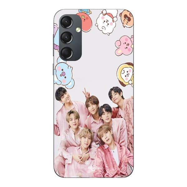 Telefonfodral - MANIACASE - Samsung Galaxy A54 - Silikon - Kpop BTS - Flexibelt Svart