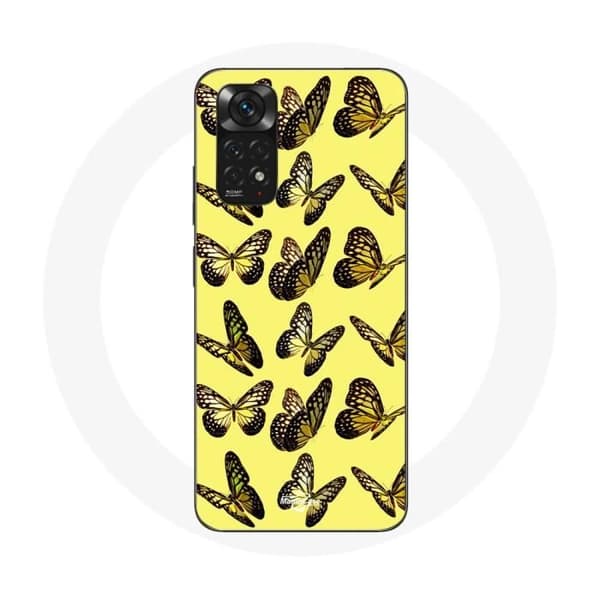 Cover - Xiaomi - Redmi Note 11S - Sommerfugle - Gul - Blød Gul