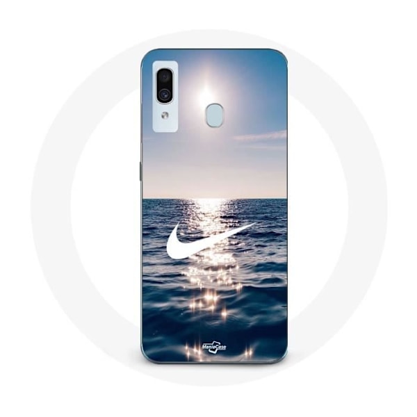 Coque - Maniacase - Samsung Galaxy A40 - Nike-logotyp vit - Silikon - Mjuk svart