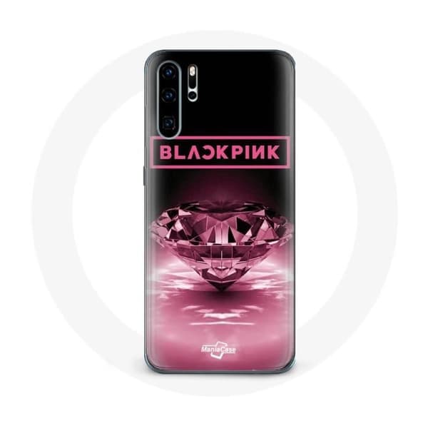 Coque - Maniacase - P30 Pro - Sort - Blackpink Logo - Diamantfinish Svart, Rosa