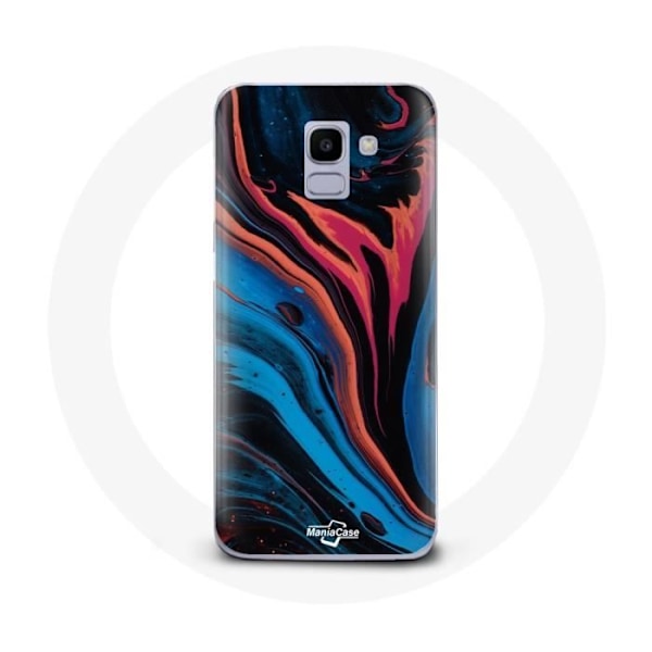 Skydd för Samsung Galaxy A8 2018 Abstrakt textur blå svart röd