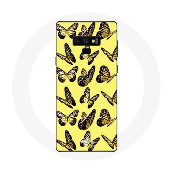 Skal - Samsung - Galaxy Note 9 - Mjuk - Fjärilar - Gul Gul