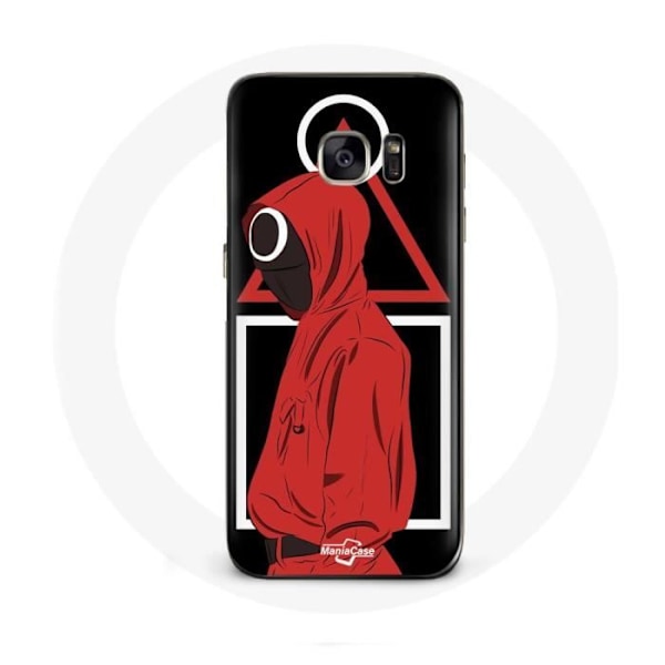 Coque för Samsung Galaxy S6 Squid Game-logotyp symboler triangel fyrkant cirkel svart bakgrund