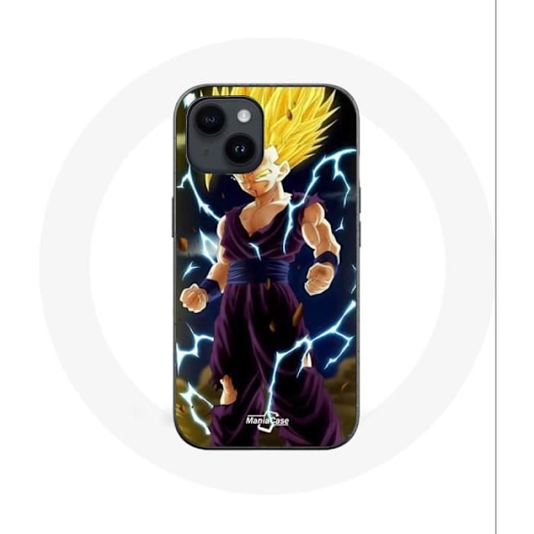 Coque - Maniacase - Iphone 14 - Dragon Ball Z Super SSJ2 Gohan - Mjuk - Svart