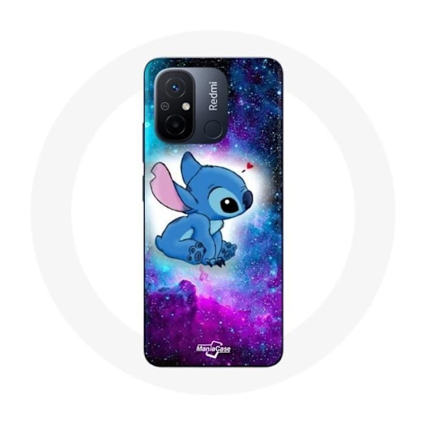Coque - Maniacase - Redmi 12C - Flexibel - Färgglad - Stitch Ohana Citat Utrymme Färgad